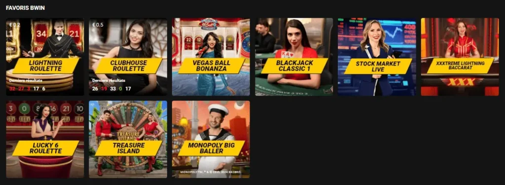 Jeu de blackjack sur Bwin