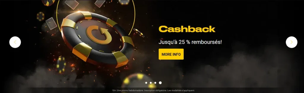 Offre de CashBack 25% chez Bwin