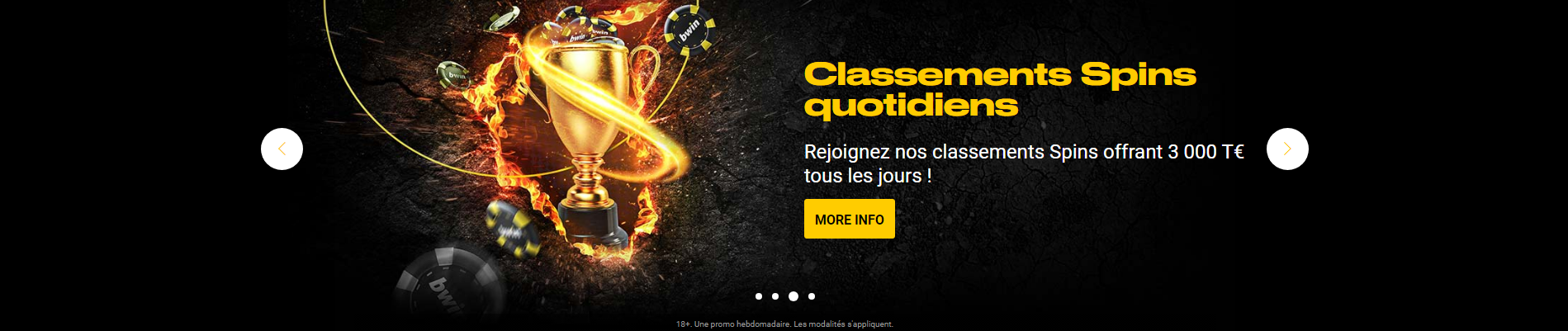 Classement des Spins quotidiens sur Bwin Casino
